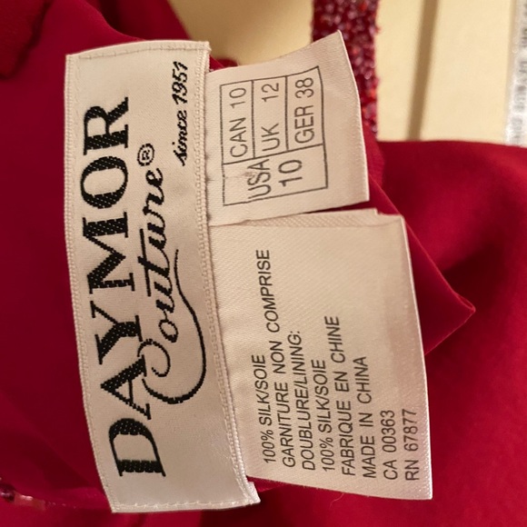 SILK Red Ruffled Tier Top with Red &Clear Crystals - Picture 6 of 7